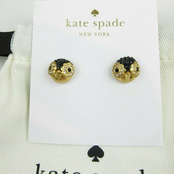 NEW Kate Spade Pave Penguin Stud Earrings - Picture 3 of 5